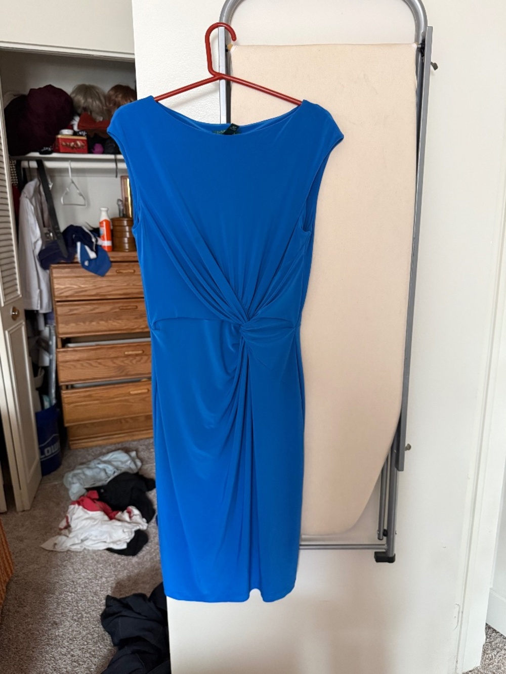 Ralph Lauren Twist Front Blue Dress Size 12